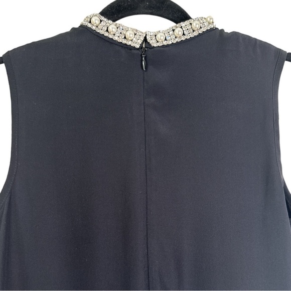 Amanda Uprichard Pearl Rhinestone Neck Silk Mini Dress XS/P – Black - Picture 14 of 16